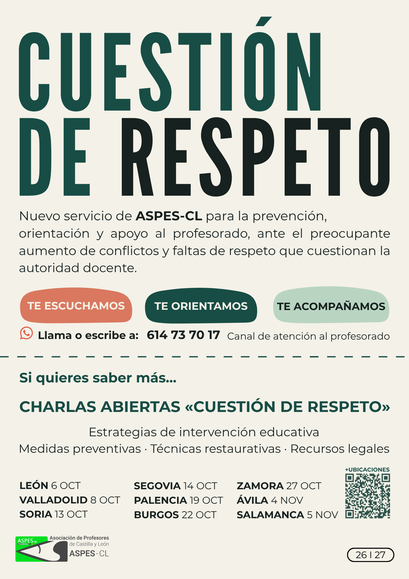 Cartel de la campaña Cuestión de Respeto de ASPES-CL