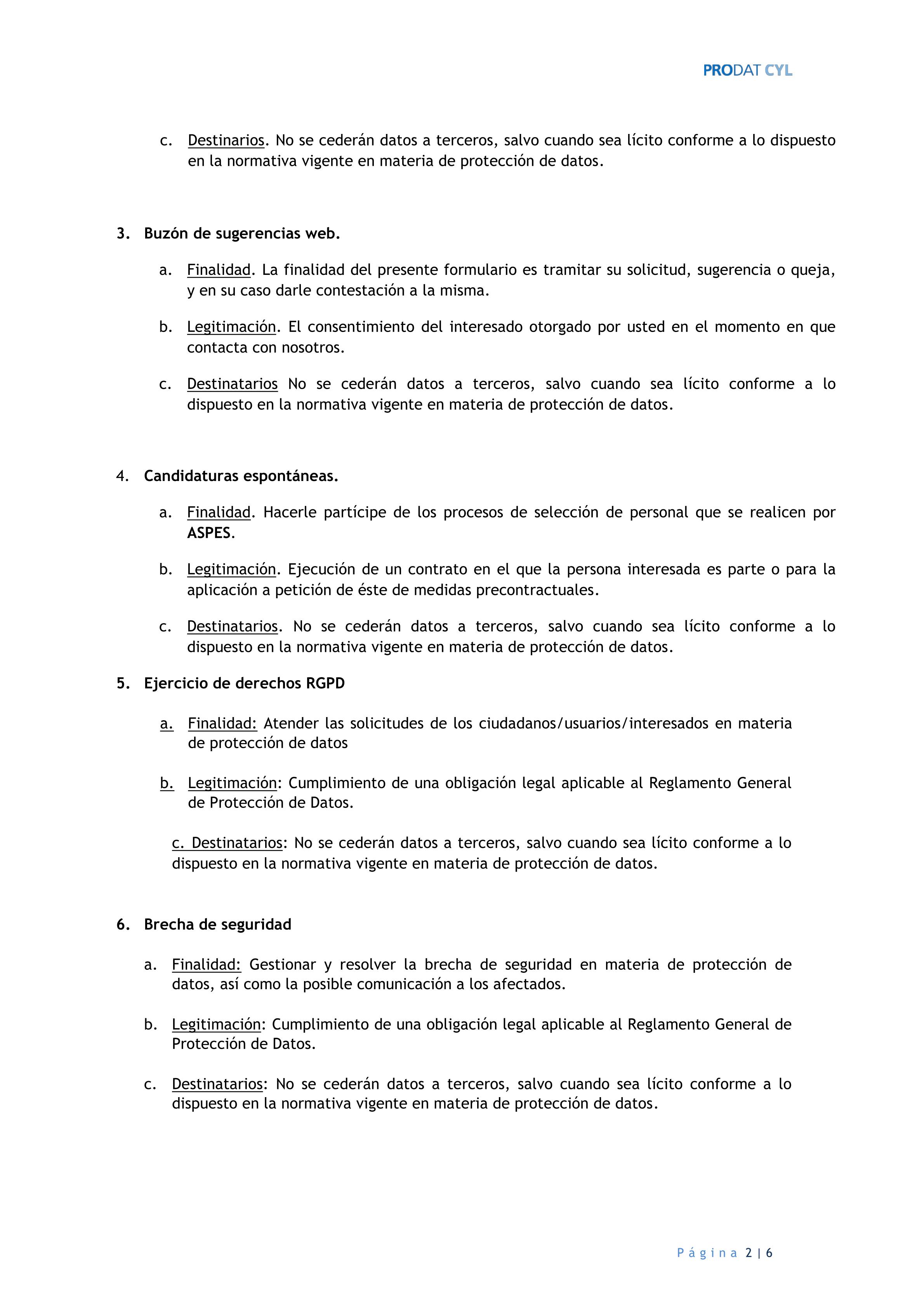 Política de privacidad ASPES 2025 2